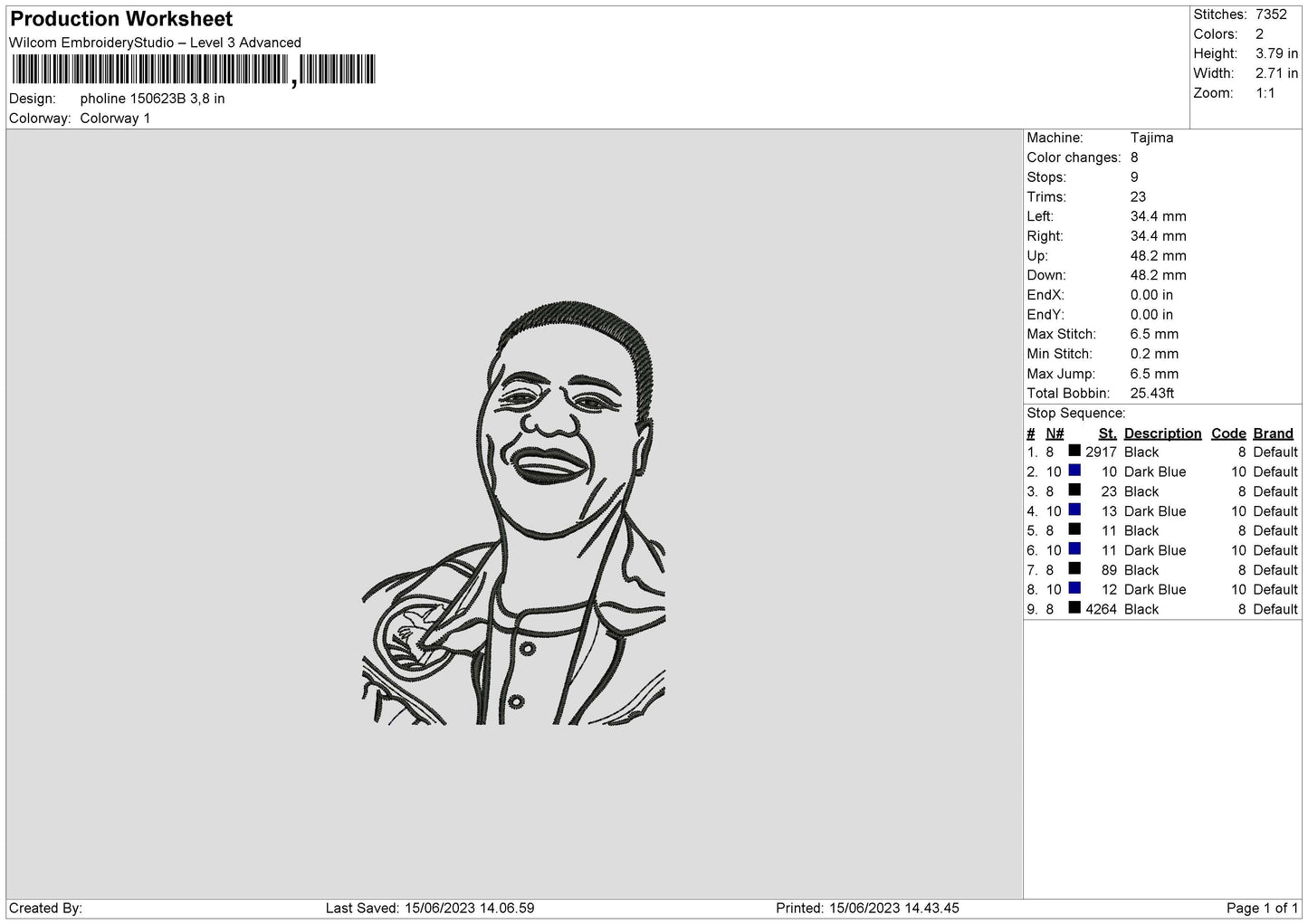 Photoline 1506b Embroidery File 6 sizes