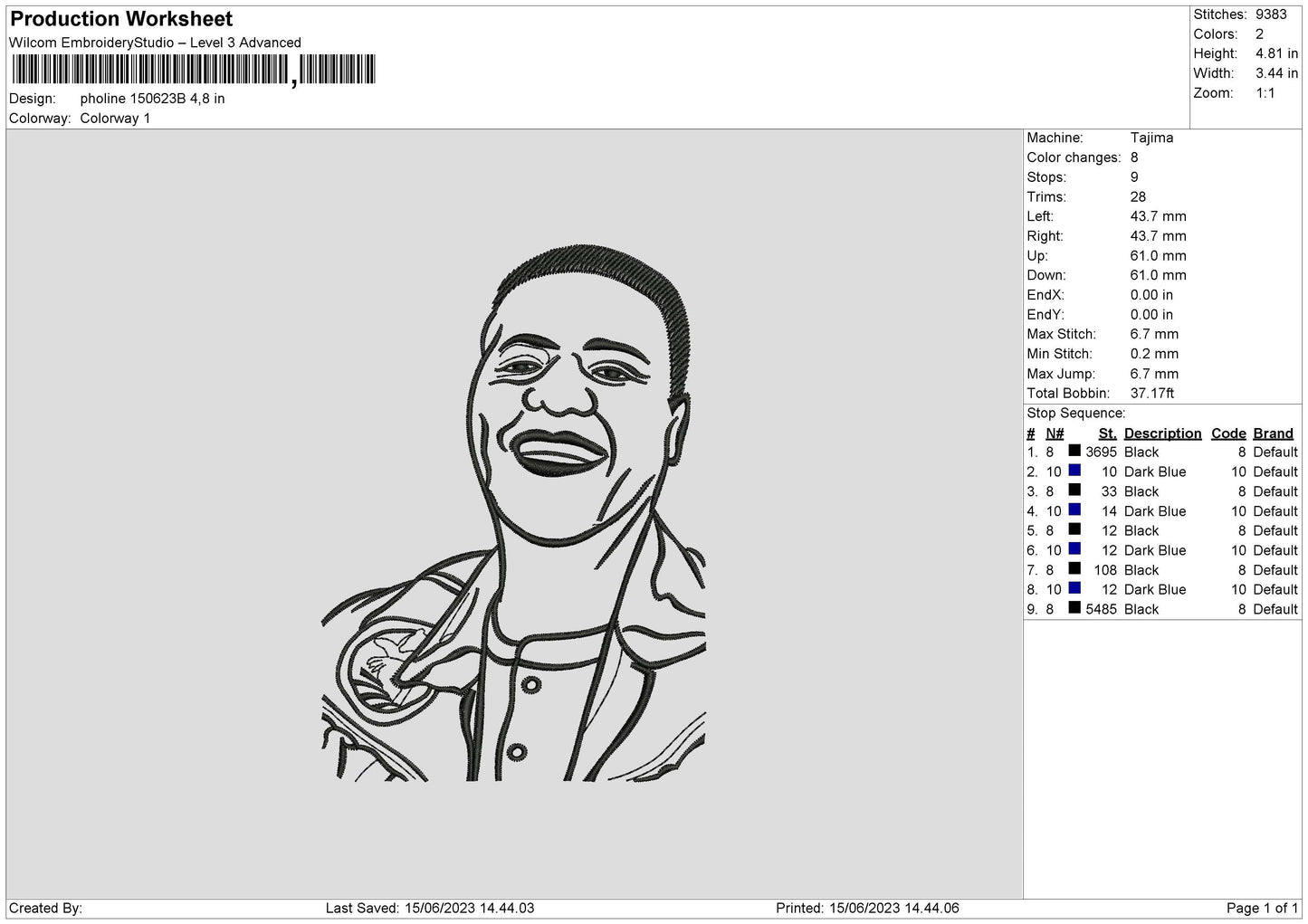 Photoline 1506b Embroidery File 6 sizes