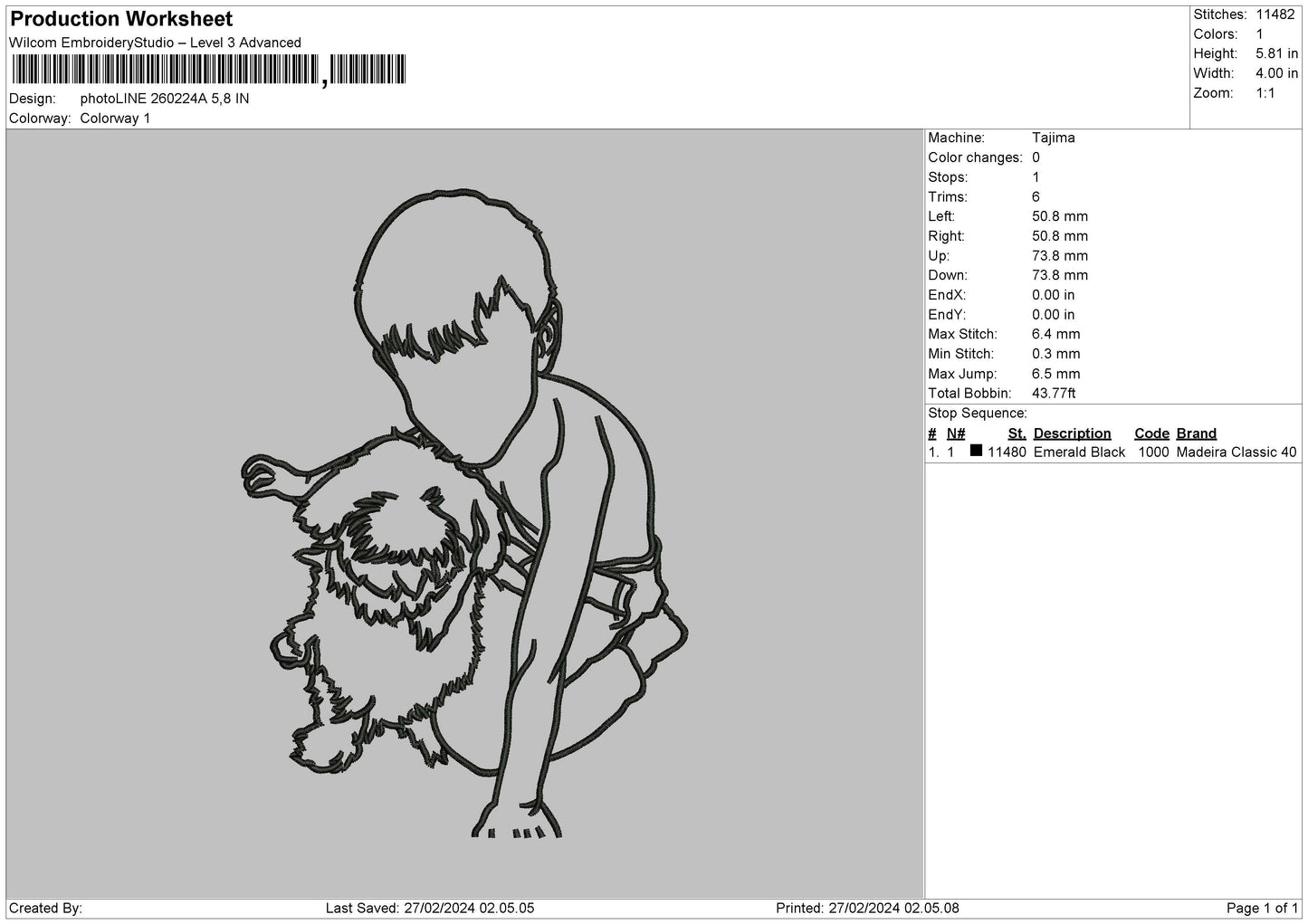 Photoline 2602a Embroidery File 6 sizes