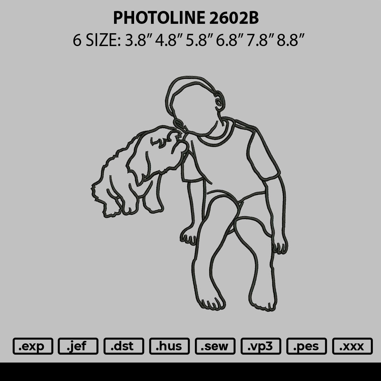 photoline 2602b Embroidery File 6 sizes