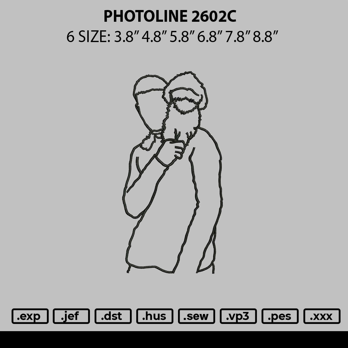 Photoline 2602c Embroidery File 6 sizes