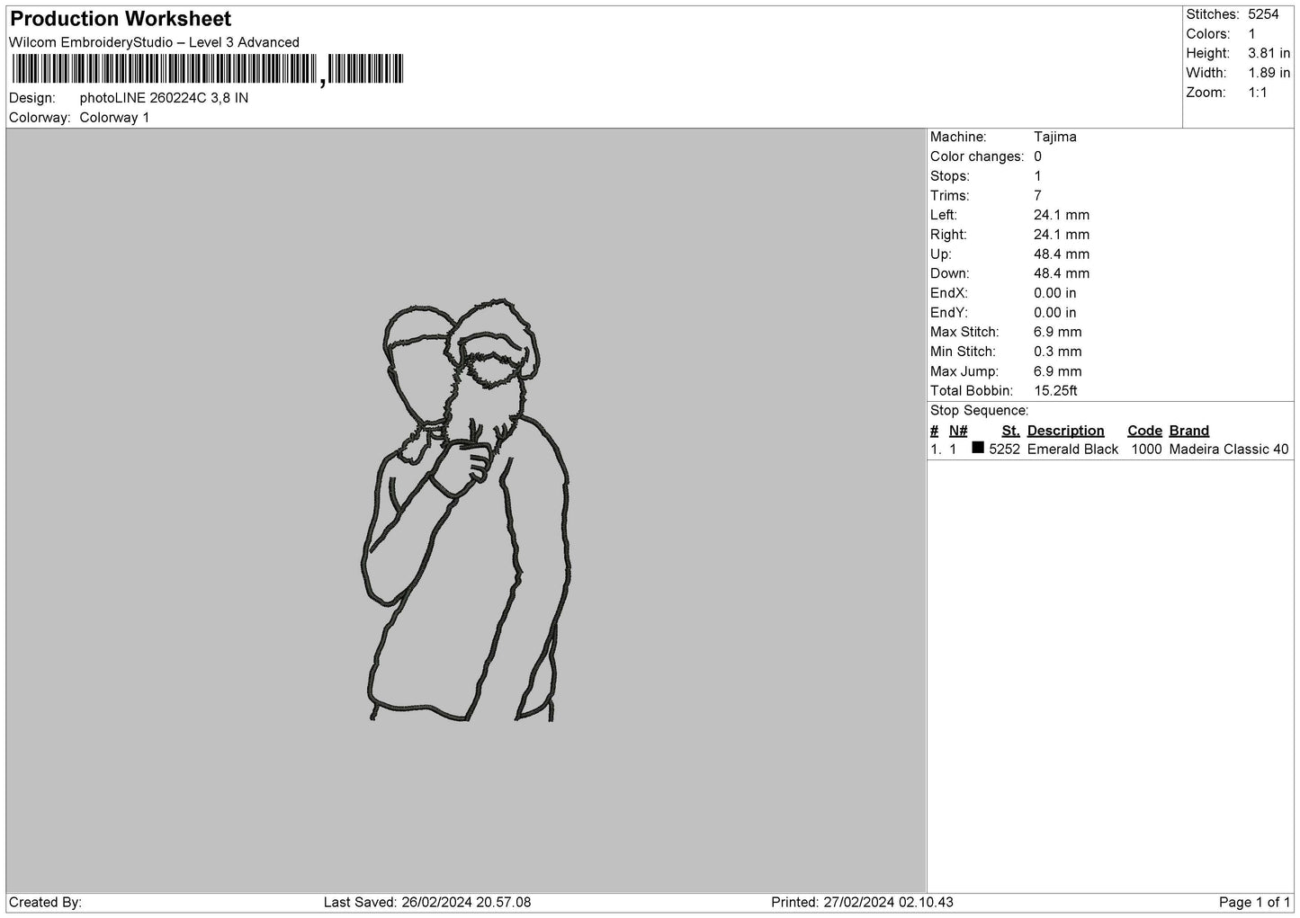 Photoline 2602c Embroidery File 6 sizes