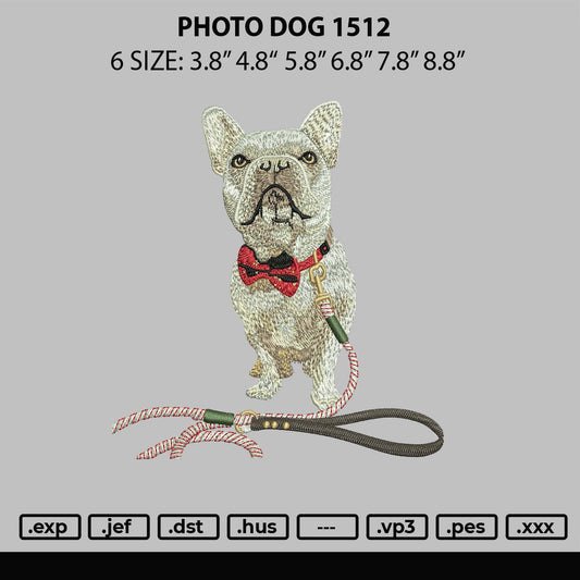 Photo Dog 1512 Embroidery File 6 sizes