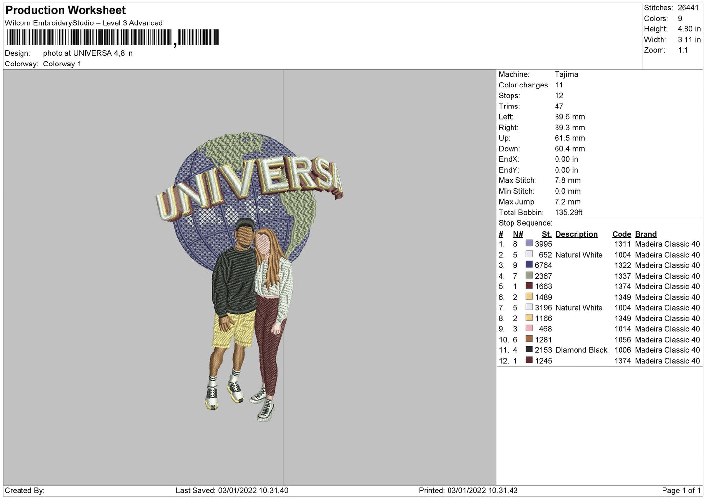 Photo At Universal Embroidery File 4 size