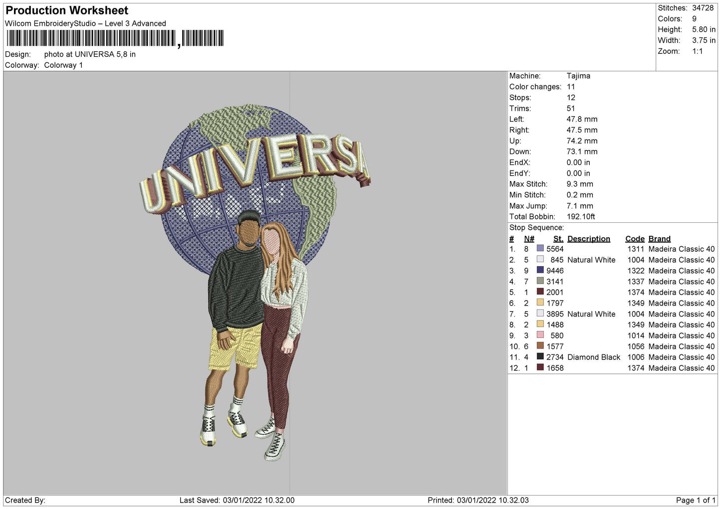 Photo At Universal Embroidery File 4 size