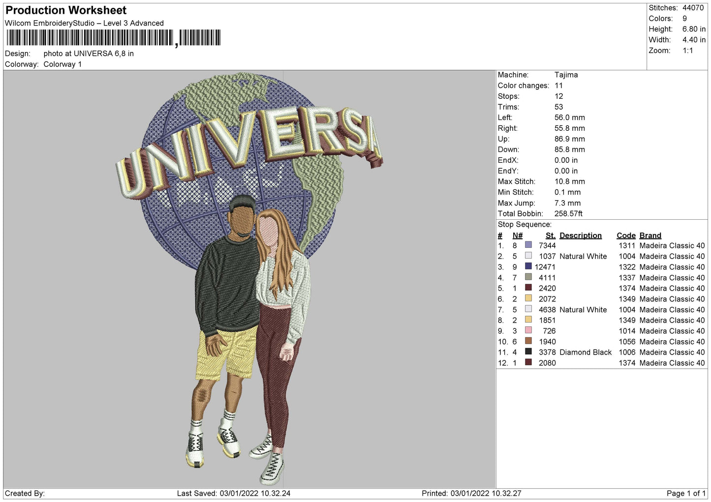 Photo At Universal Embroidery File 4 size