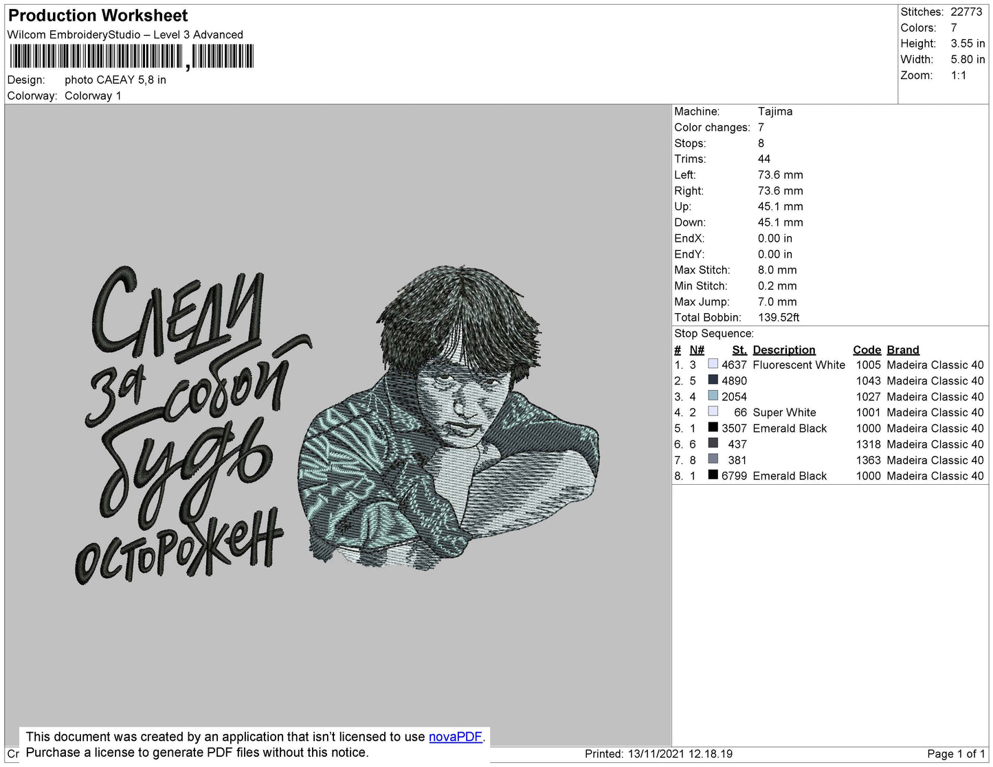 Photo Caeay Embroidery File 4 size