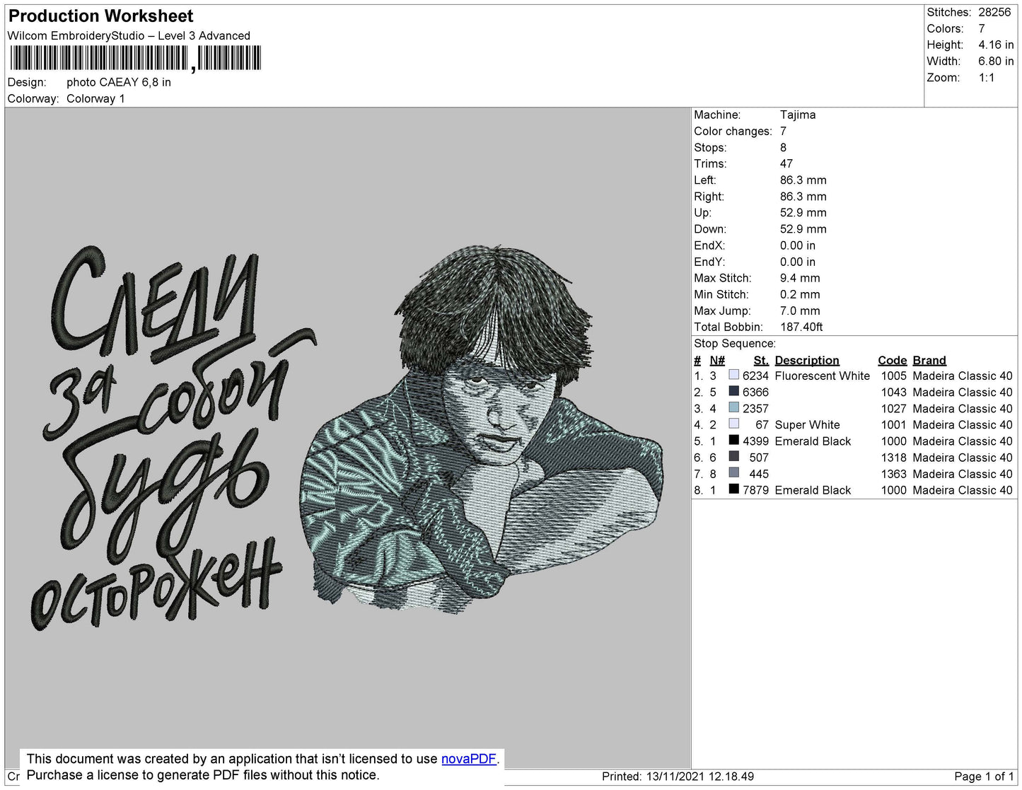 Photo Caeay Embroidery File 4 size