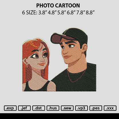 Photo Cartoon Embroidery File 6 sizes