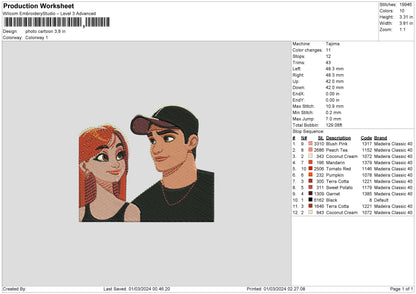 Photo Cartoon Embroidery File 6 sizes