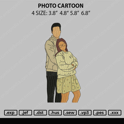 Photo Cartoon Embroidery File 4 size