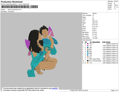 Photo Cartoonize Embroidery File 4 size
