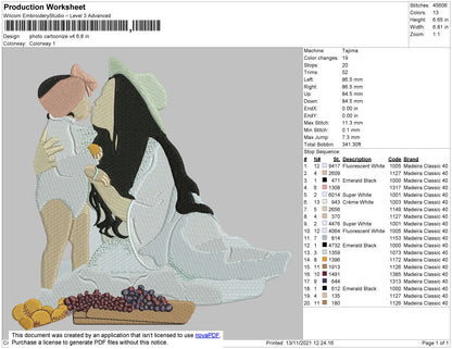 Photo Cartoonize V4 Embroidery File 4 size