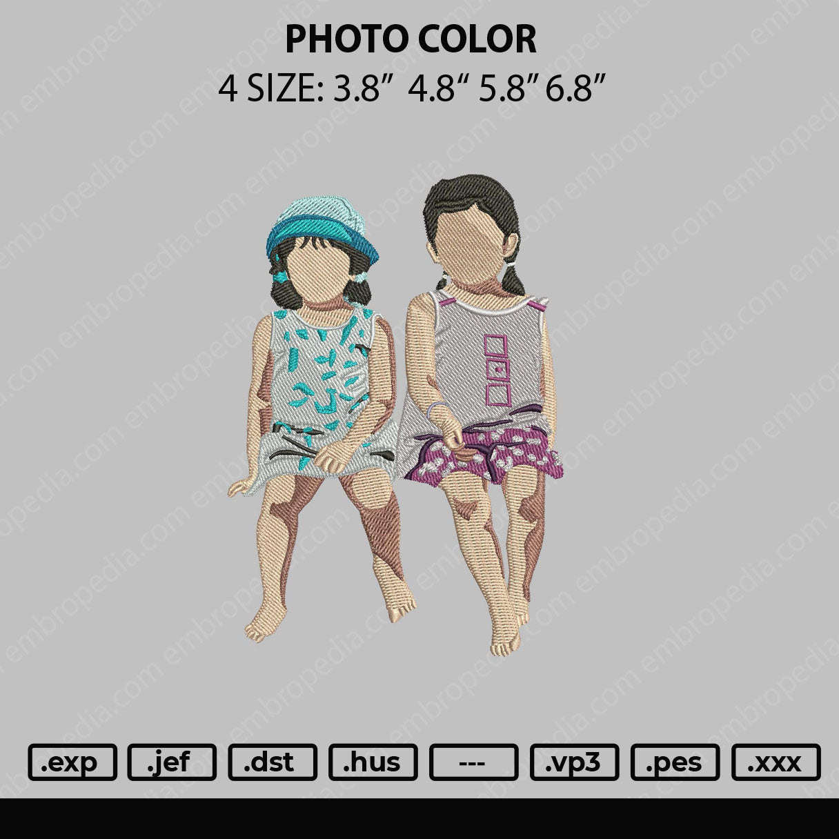 Photoline Color Embroidery File 4 size