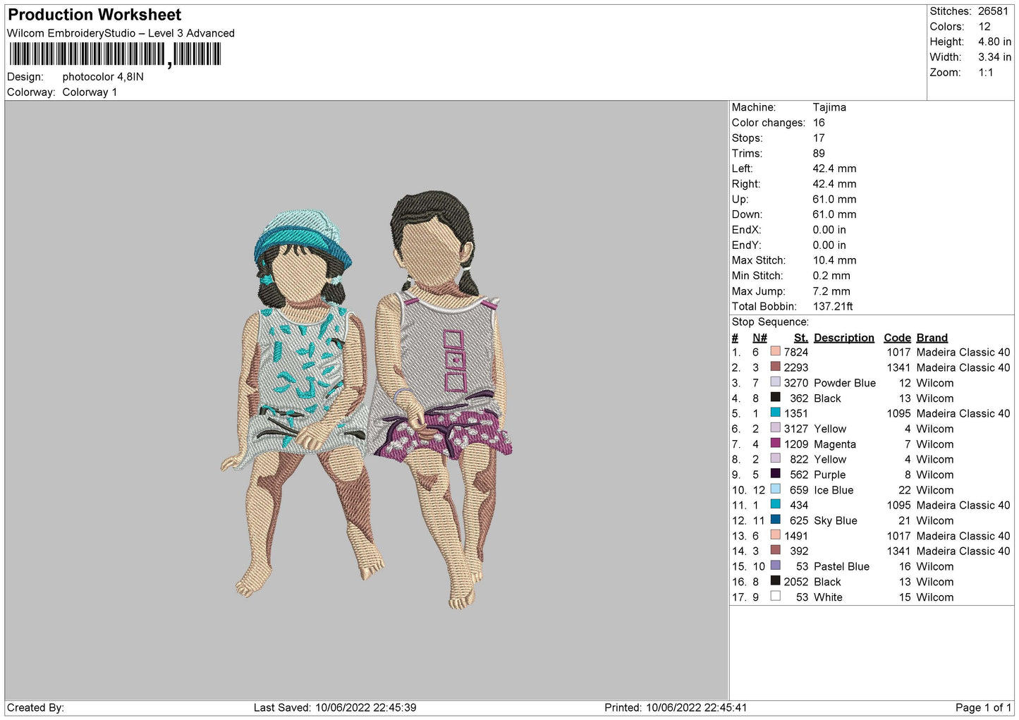 Photoline Color Embroidery File 4 size