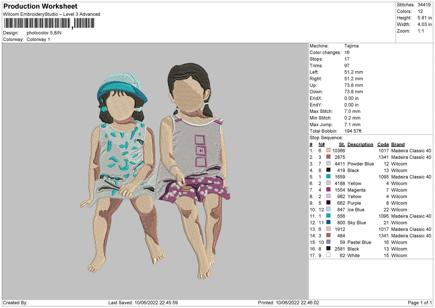 Photoline Color Embroidery File 4 size