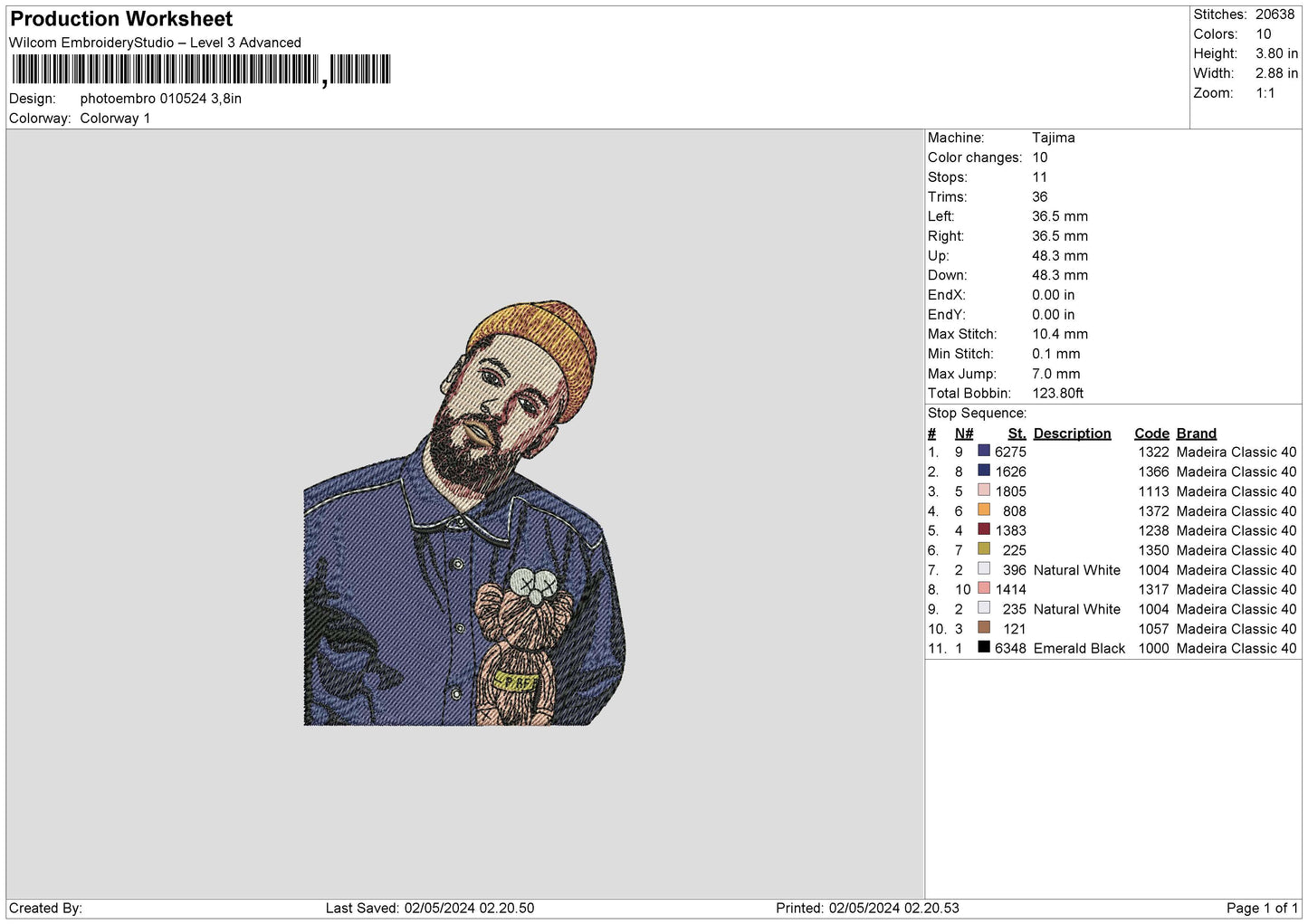 Photoembro 0105 Embroidery File 6 sizes