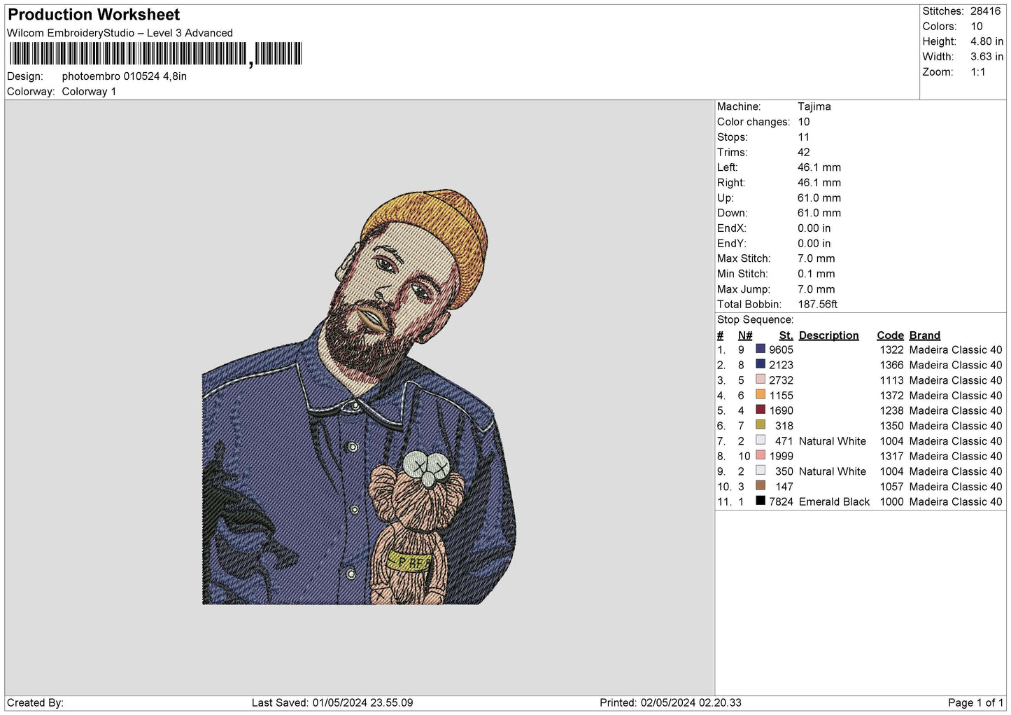 Photoembro 0105 Embroidery File 6 sizes