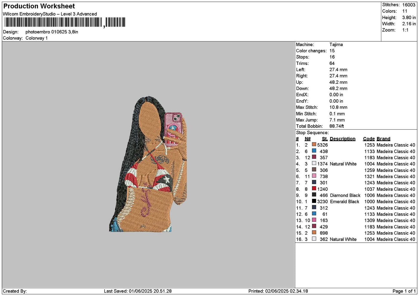 Photoembro 0106 Embroidery File 6 sizes