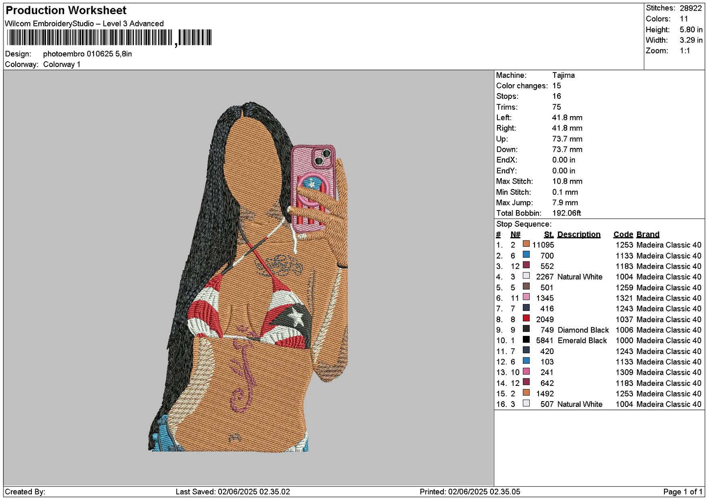 Photoembro 0106 Embroidery File 6 sizes