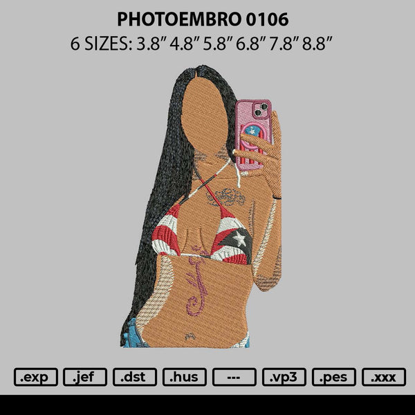 Photoembro 0106 Embroidery File 6 sizes