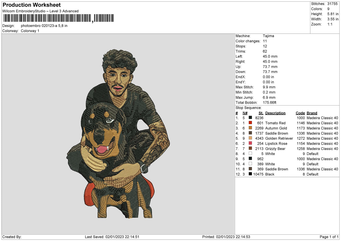 Photoembro 0201a Embroidery File 6 sizes