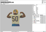 Player 50 Embroidery File 6 sizes