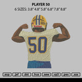 Player 50 Embroidery File 6 sizes
