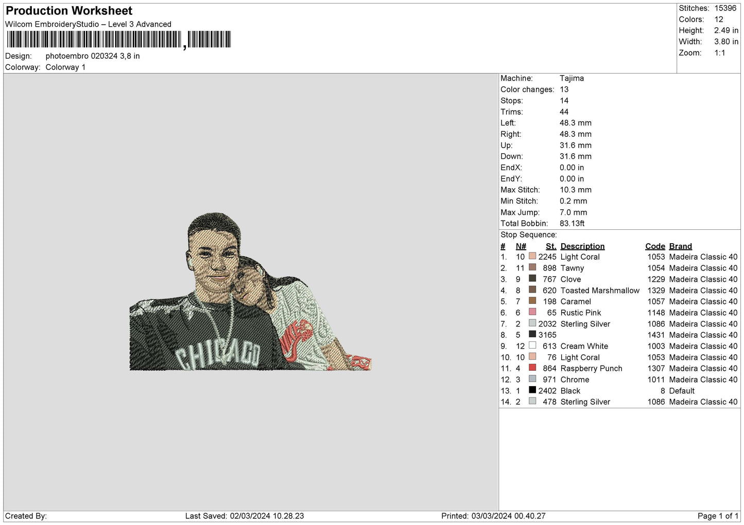 Photoembro 0203 Embroidery File 6 sizes