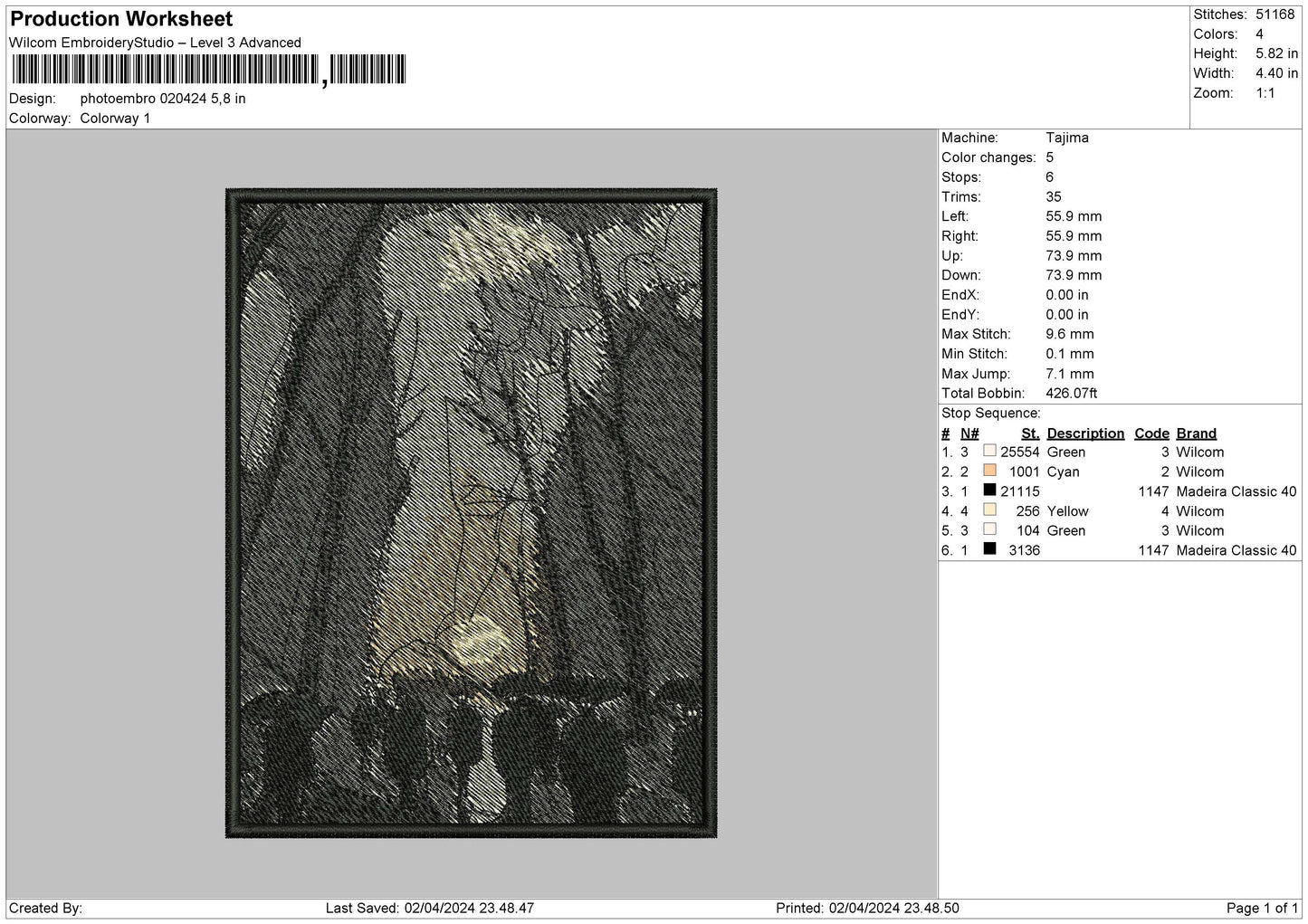 Photoembro 0204 Embroidery File 6 sizes