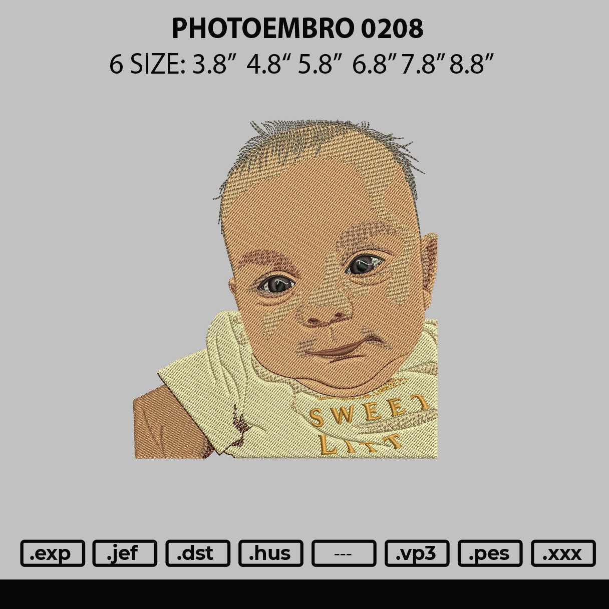 Photoembro 0208 Embroidery File 6 sizes