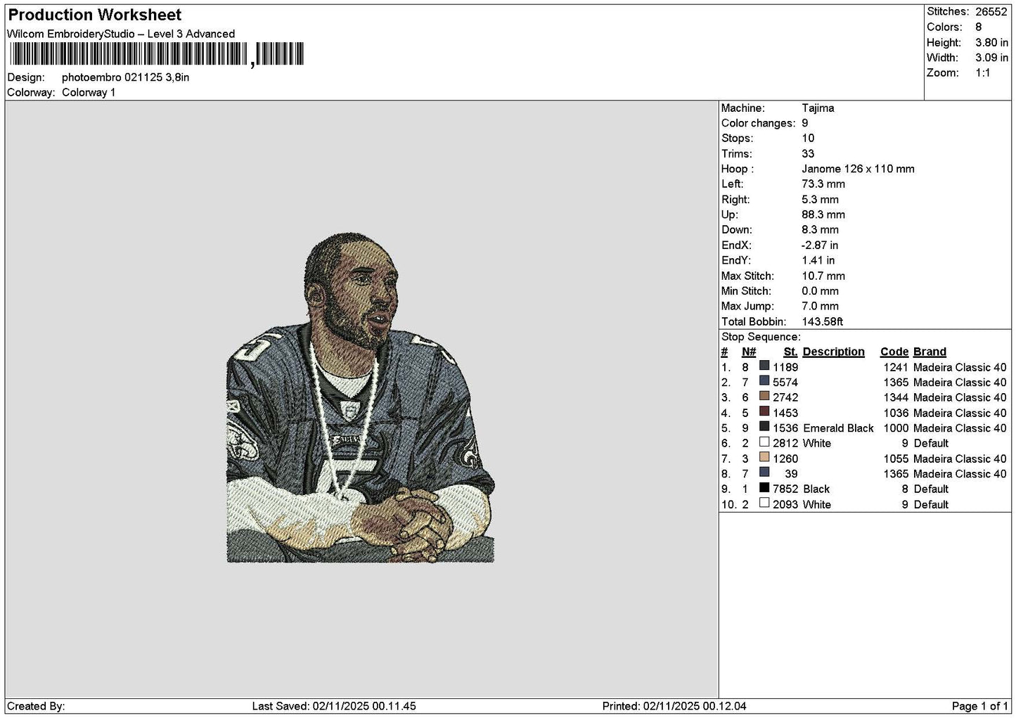 Photoembro 0211 Embroidery File 6 sizes