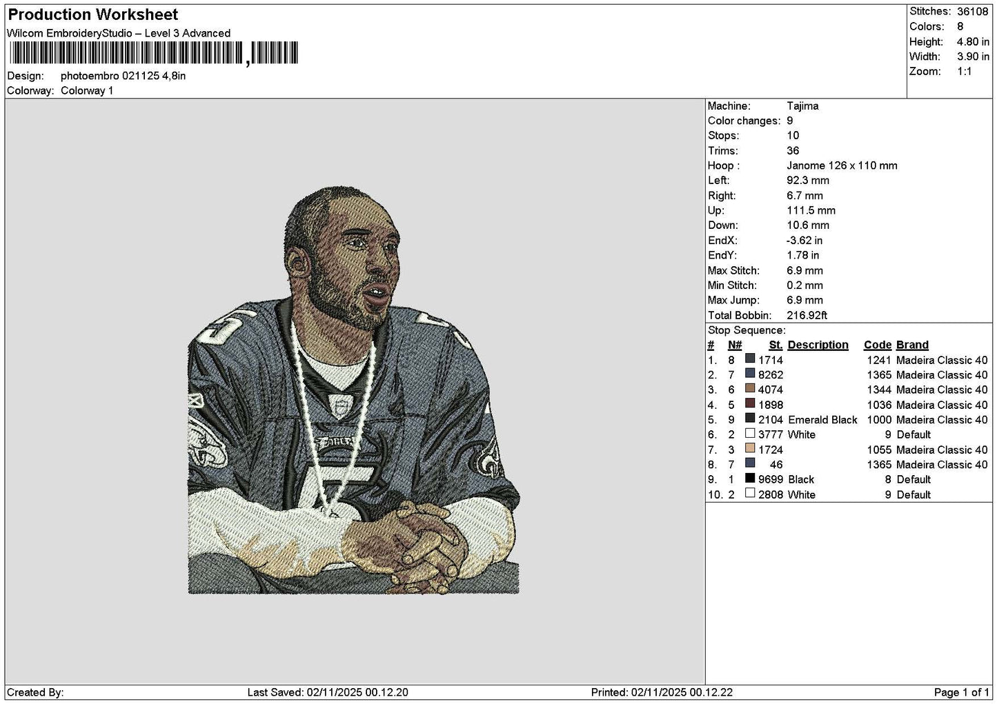 Photoembro 0211 Embroidery File 6 sizes