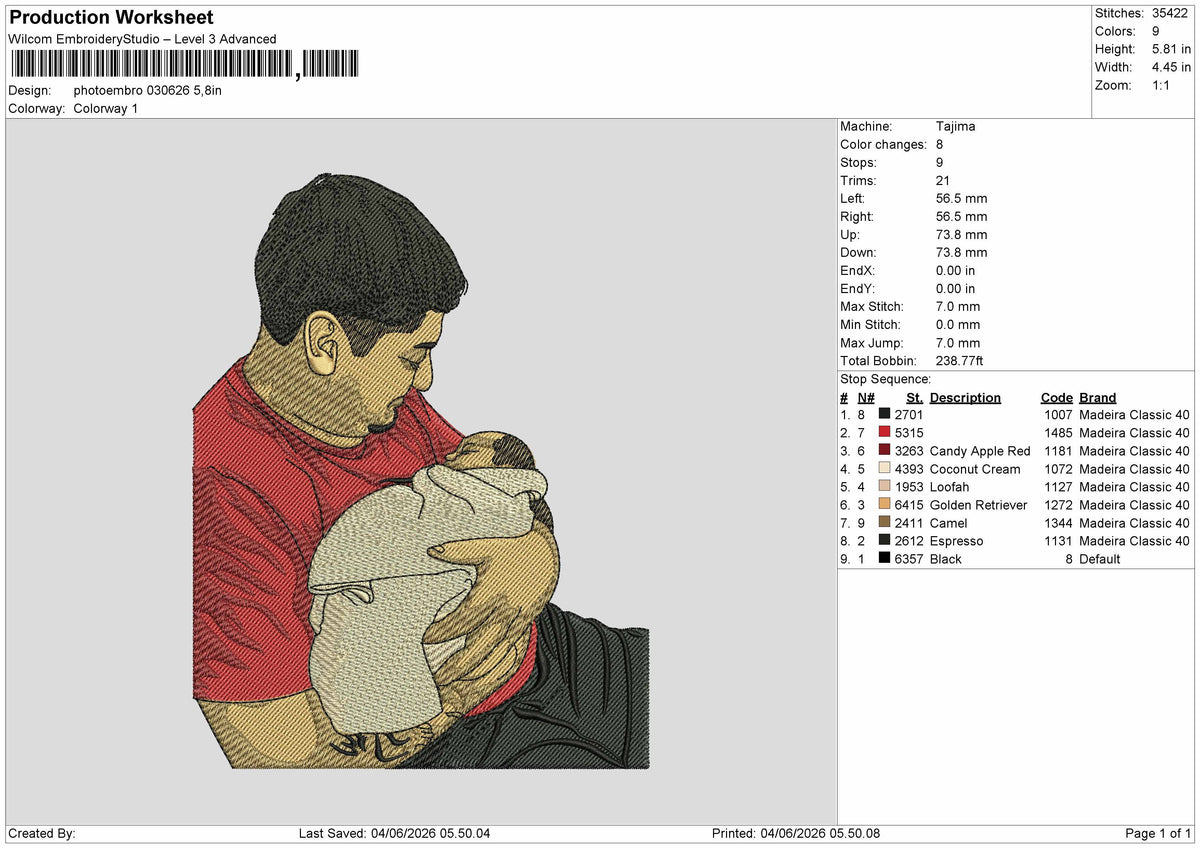 Photoembro 0406 Embroidery File 6 sizes