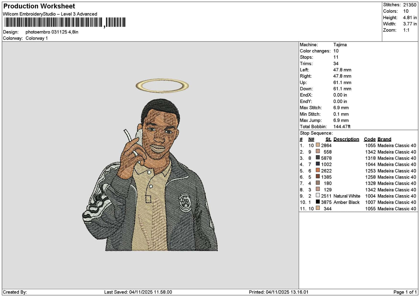 Photoembro 0311b Embroidery File 6 sizes