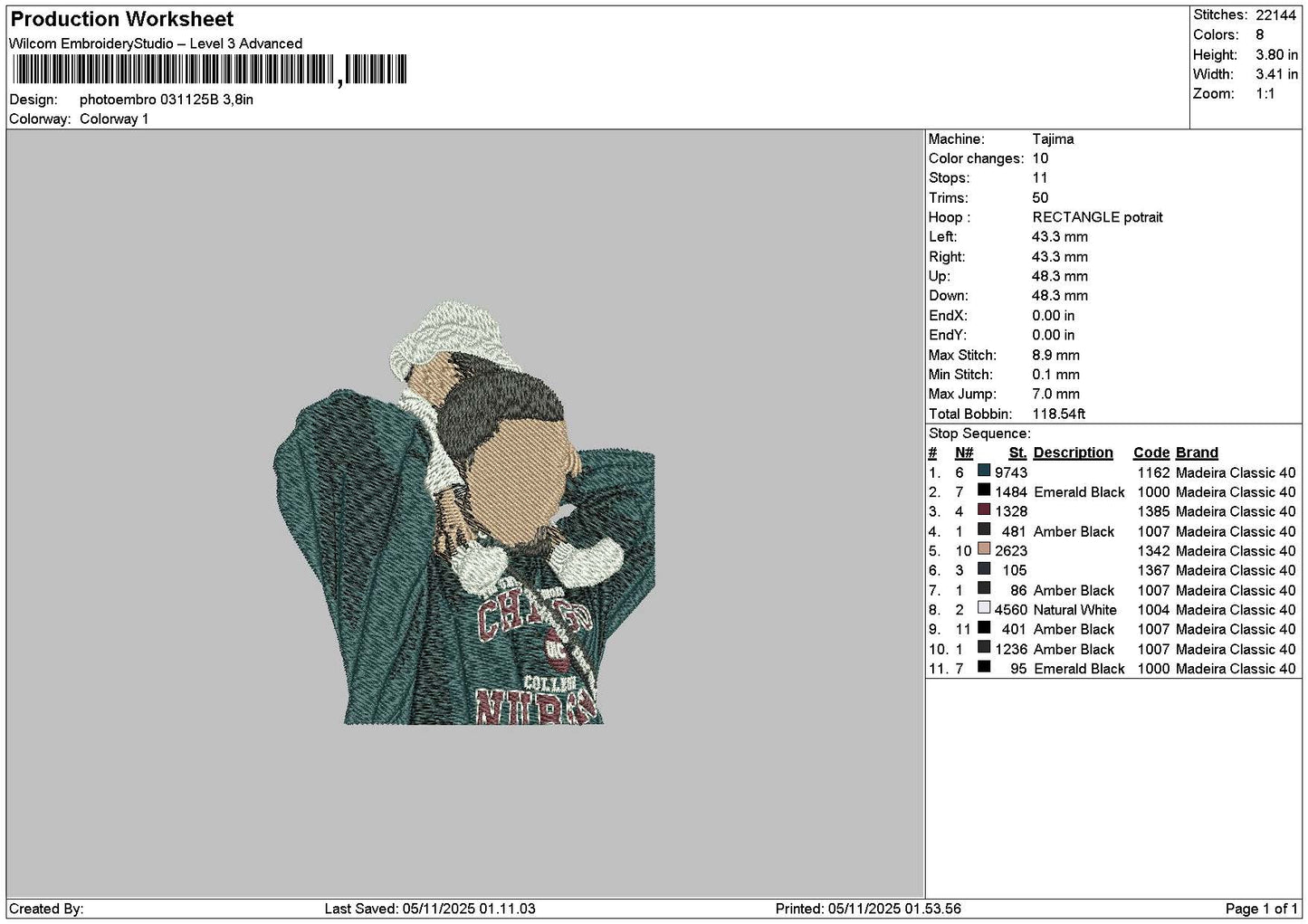 Photoembro 0311 Embroidery File 6 sizes