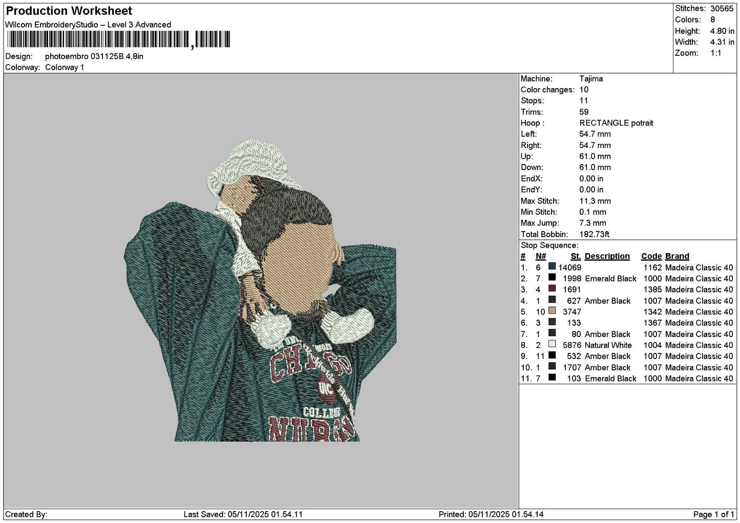 Photoembro 0311 Embroidery File 6 sizes