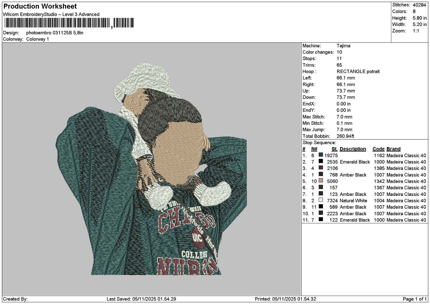Photoembro 0311 Embroidery File 6 sizes