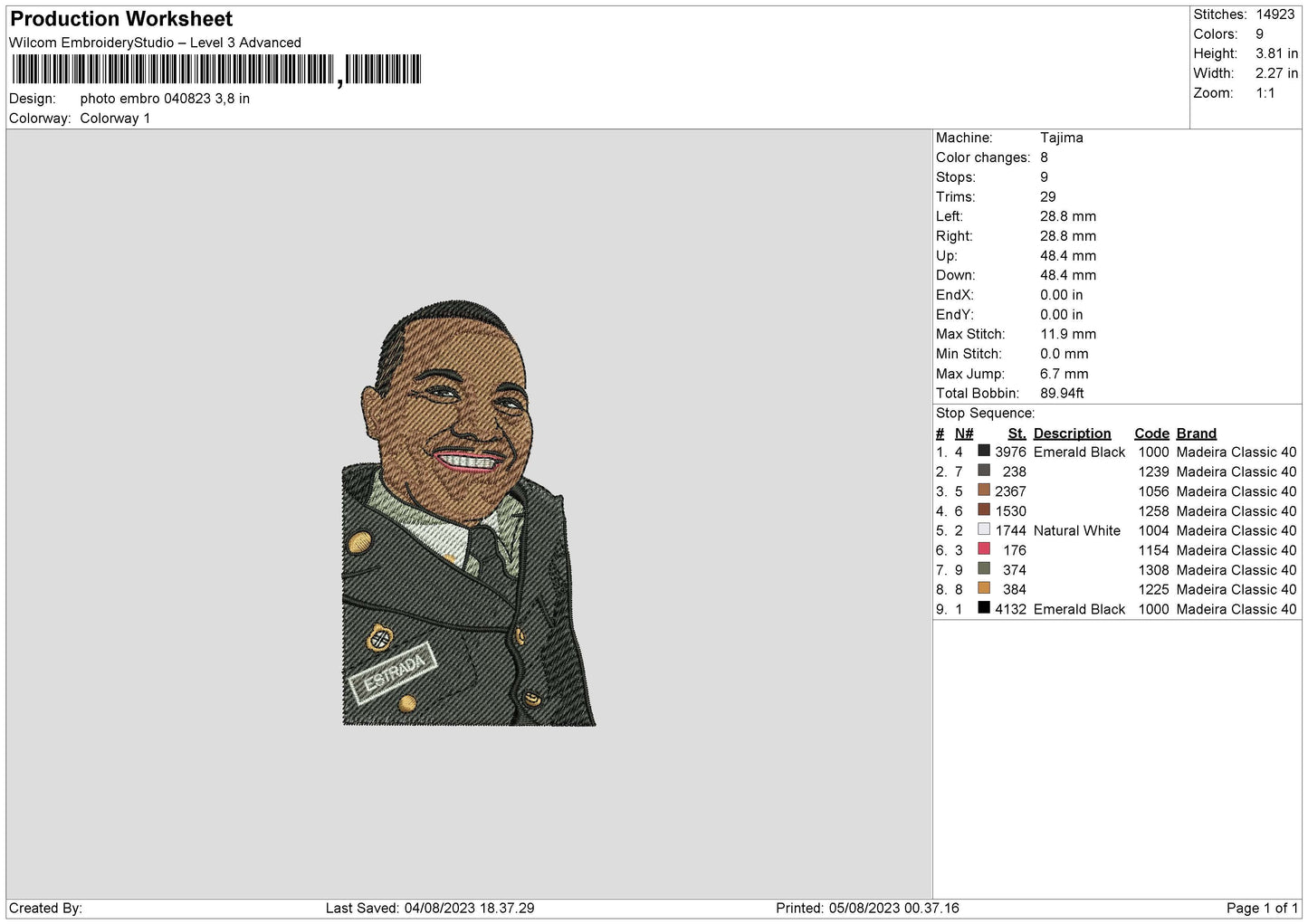 Photoembro 0408 Embroidery File 6 sizes