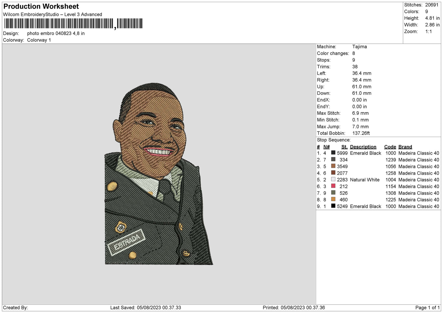 Photoembro 0408 Embroidery File 6 sizes