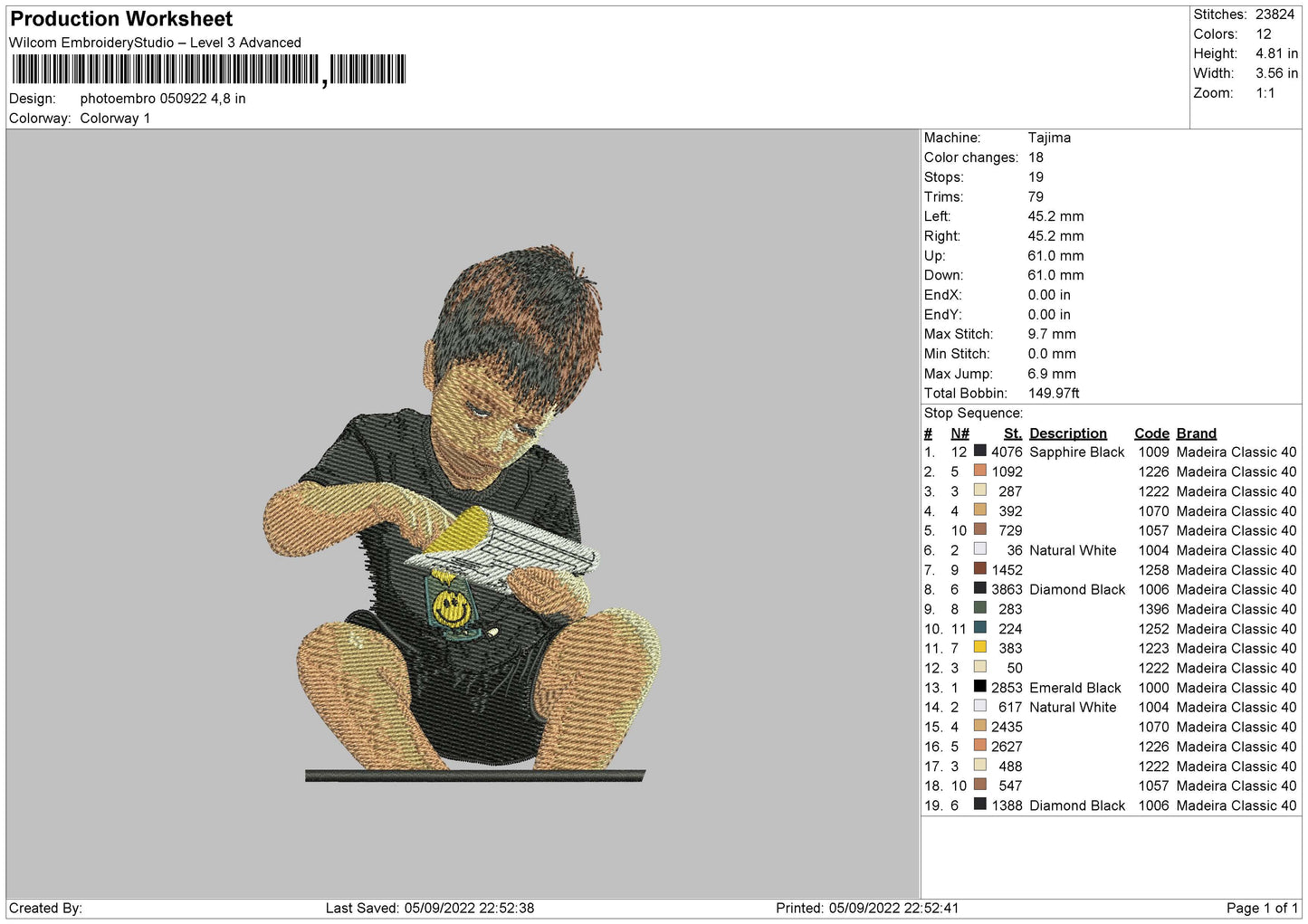 Photoembro 0509 Embroidery File 5 sizes