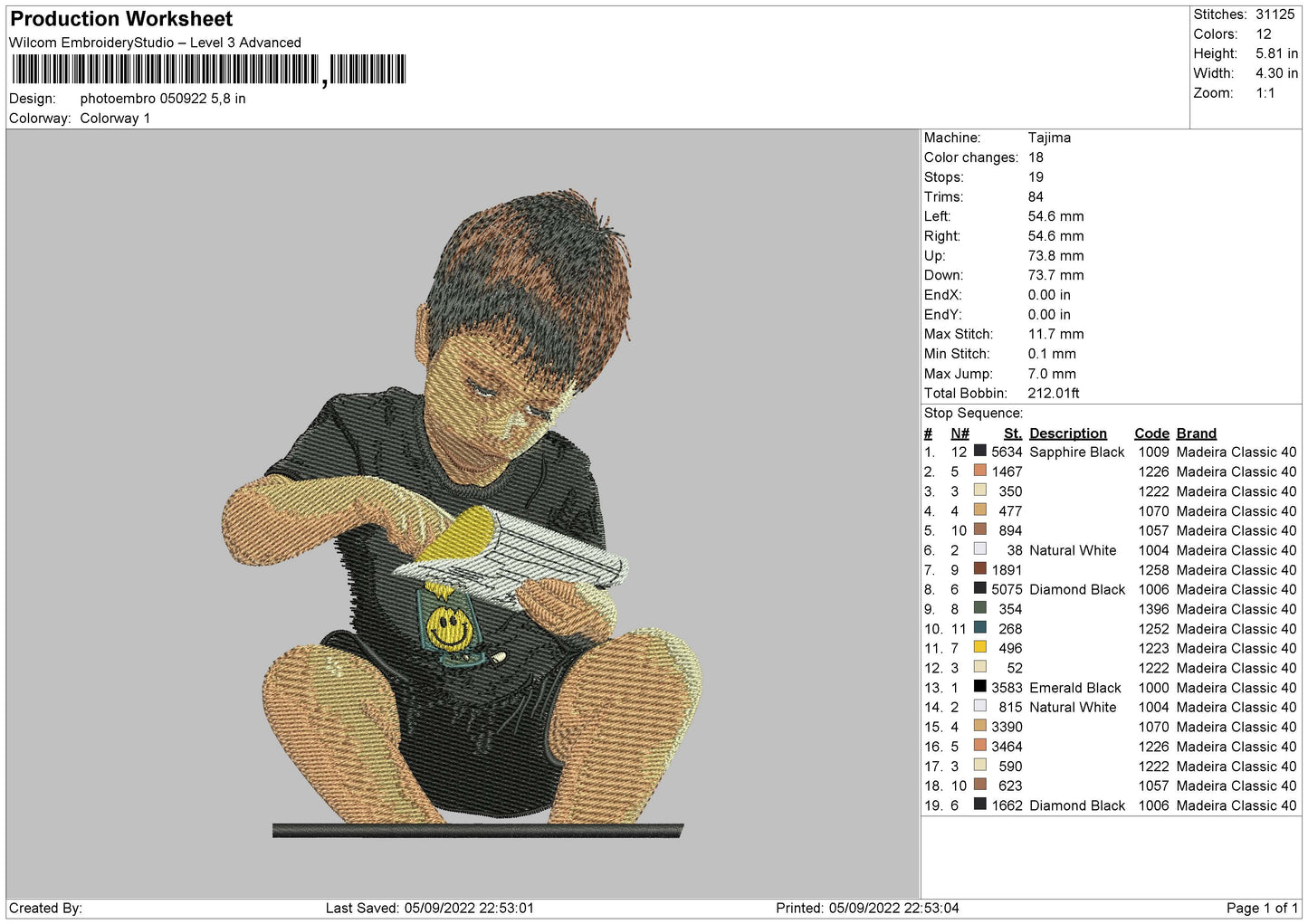 Photoembro 0509 Embroidery File 5 sizes