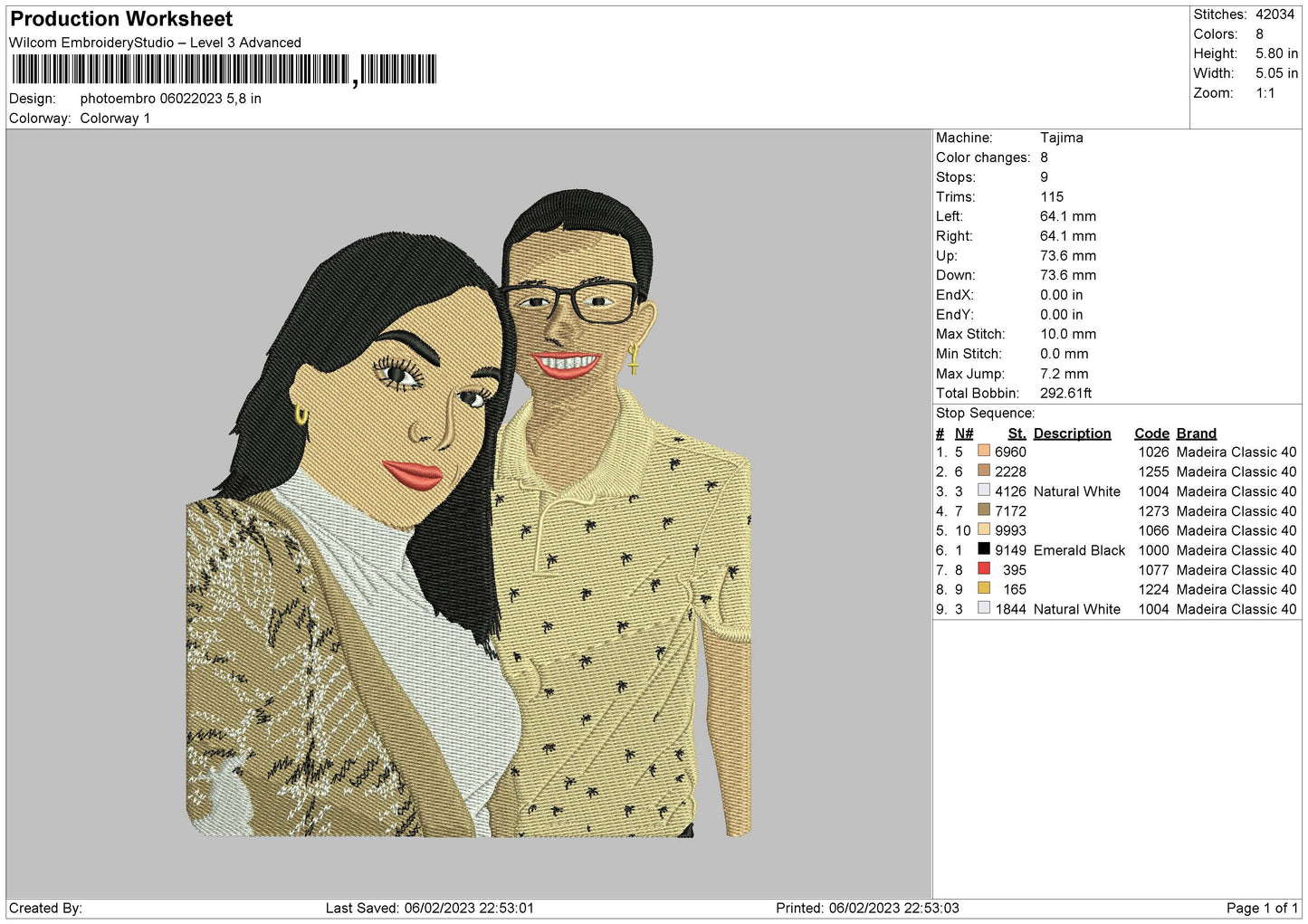 Photoembro 0602 Embroidery File 6 sizes