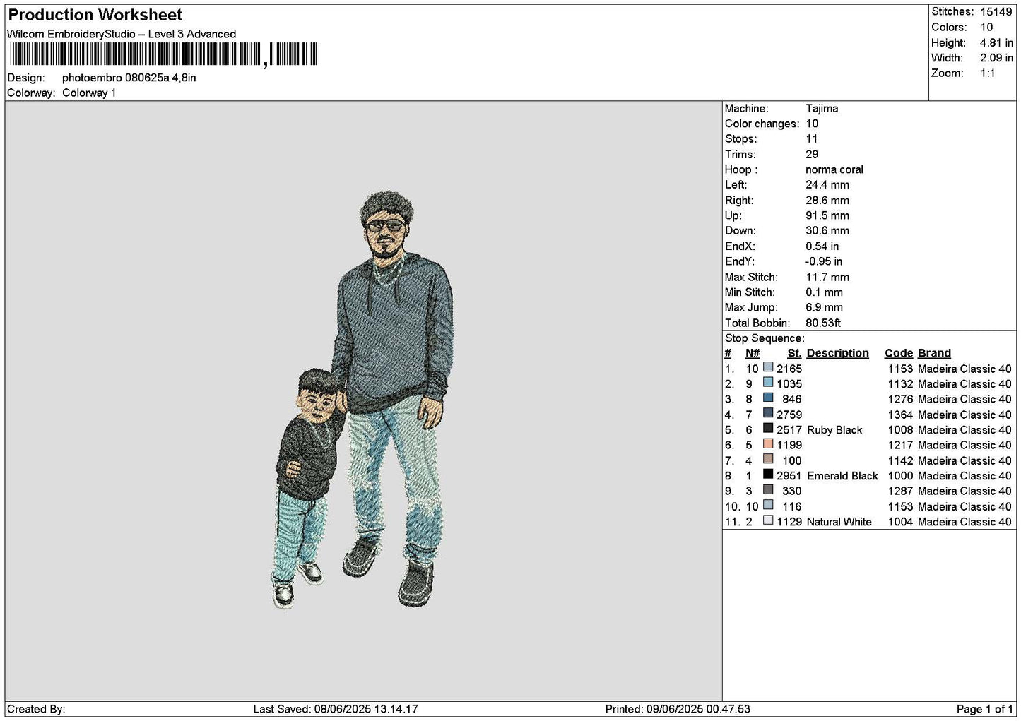 Photoembro 0806aa Embroidery File 6 sizes