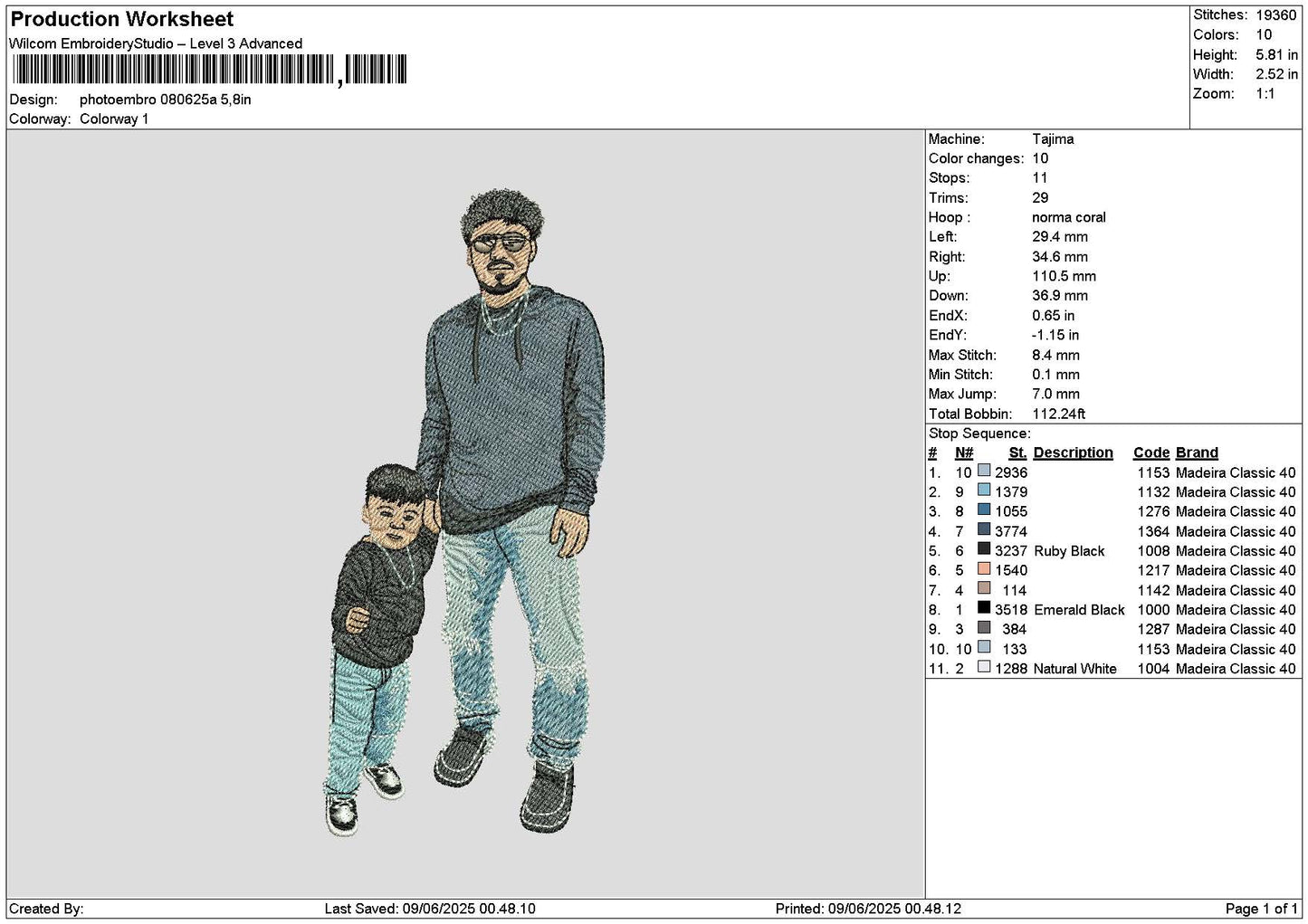 Photoembro 0806aa Embroidery File 6 sizes