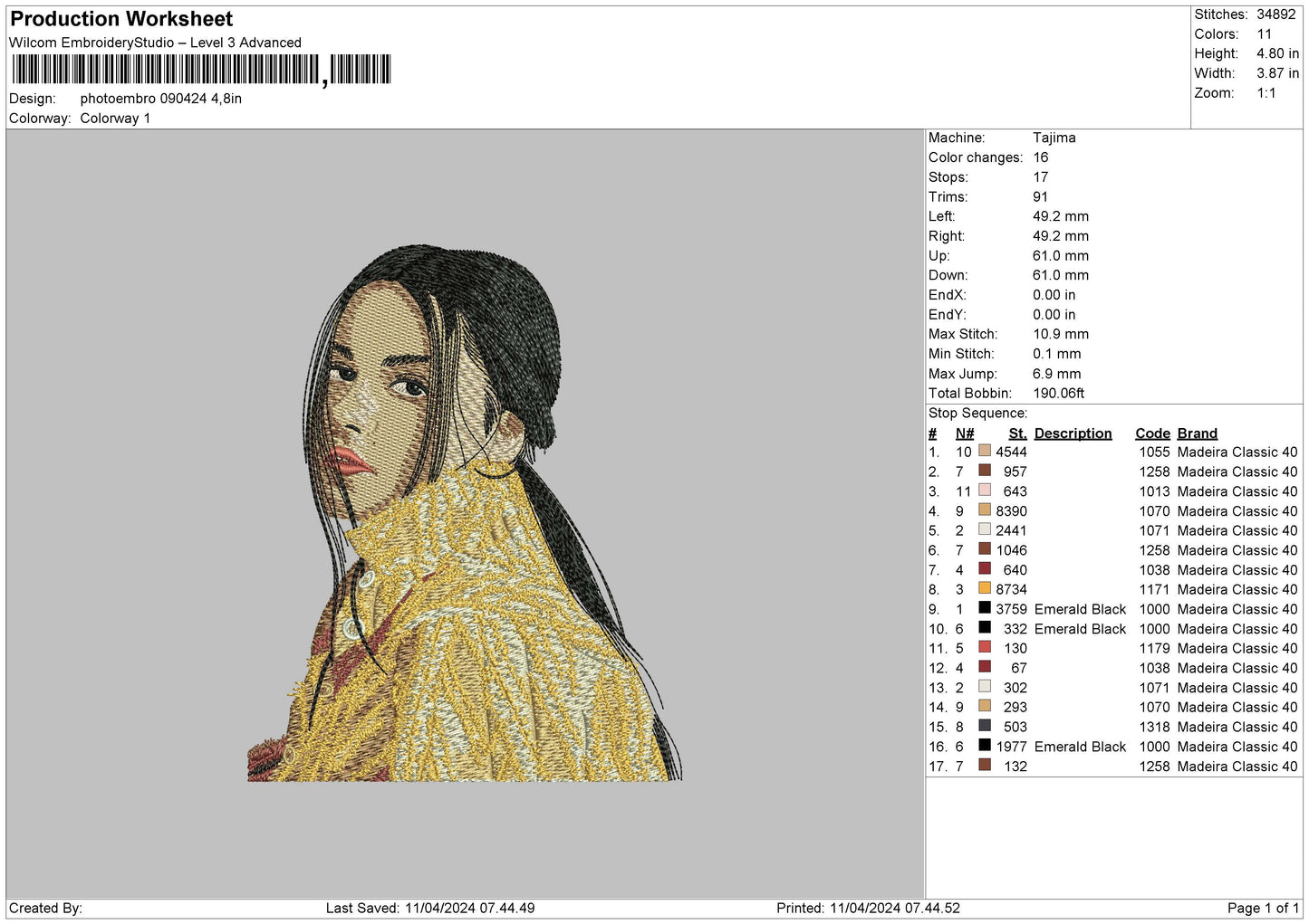 Photoembro 0904 Embroidery File 6 sizes