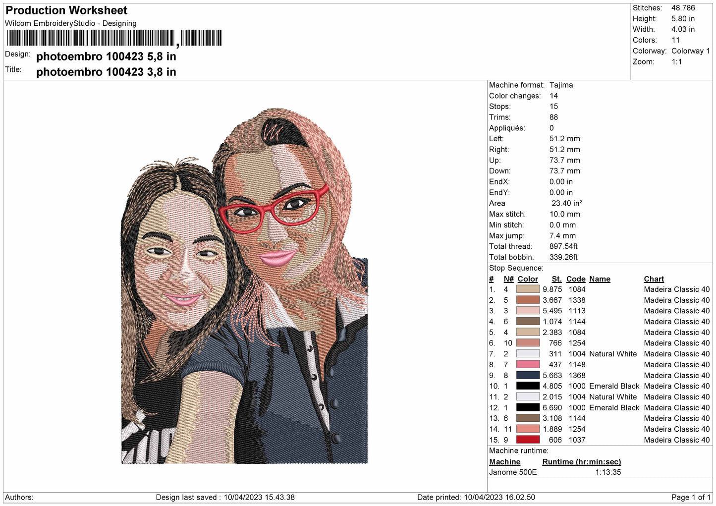 Photoembro 1004 Embroidery File 6 sizes