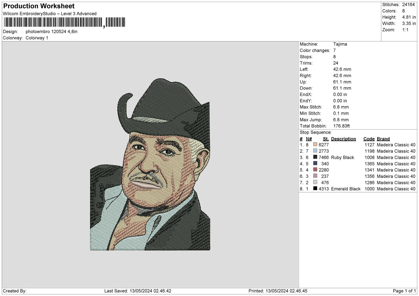 Photoembro 1205 Embroidery File 6 sizes