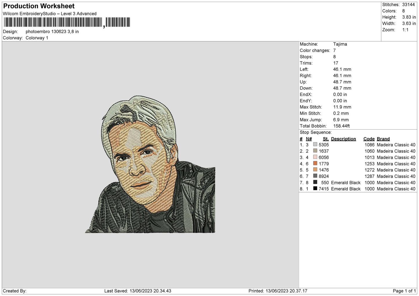 Photoembro 1306 Embroidery File 6 sizes