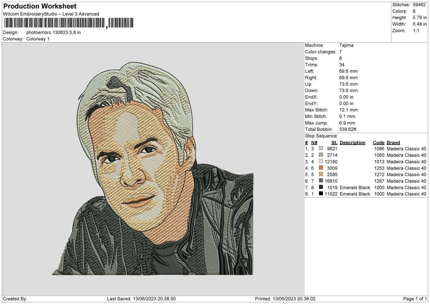 Photoembro 1306 Embroidery File 6 sizes